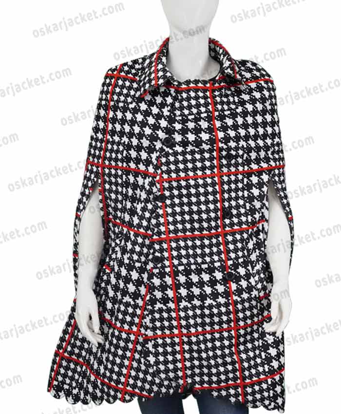 Anna Delvey Inventing Anna Houndstooth Mid Length Coat Front