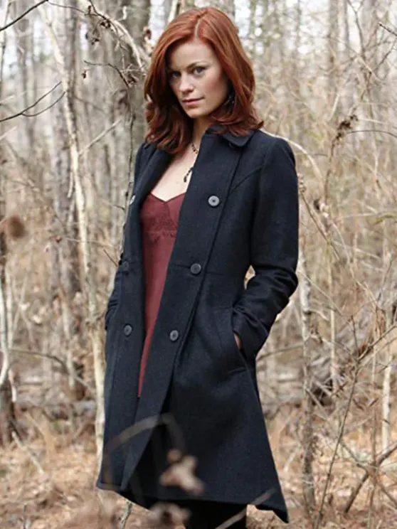 The Vampire Diaries Cassidy Black Wool Coat front