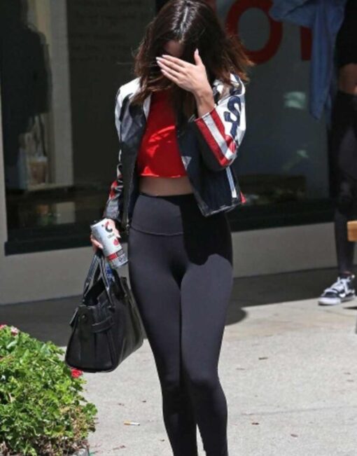 American Flag Selena Gomez Black Jacket