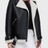 Womens Sheepskin Shearling Fur Biker Jacket