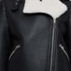 Womens Sheepskin Shearling Fur Biker Jacket
