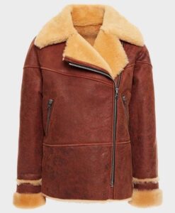 Womens Soft Shearling Classic Brown Jacket