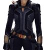 Black Widow 2021 Black Leather Jacket