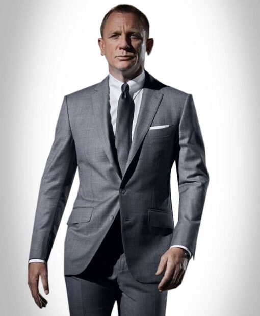 Daniel Craig Skyfall Grey Wool Suit