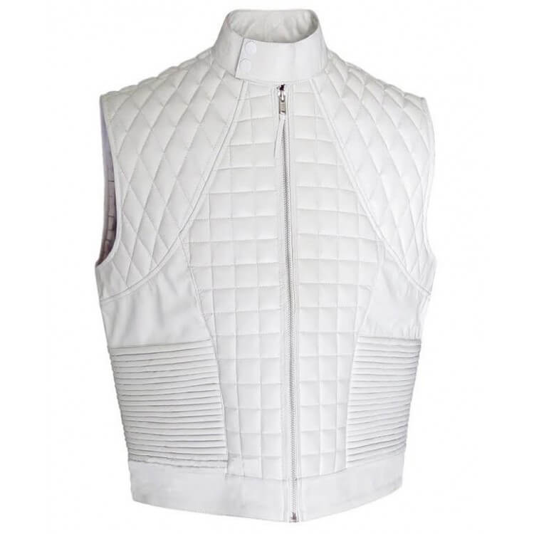 Justin Bieber White Victoria Streets Leather Quilted Vest Image