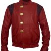 Mens Capsule Logo Sheep Leather Red Jacket