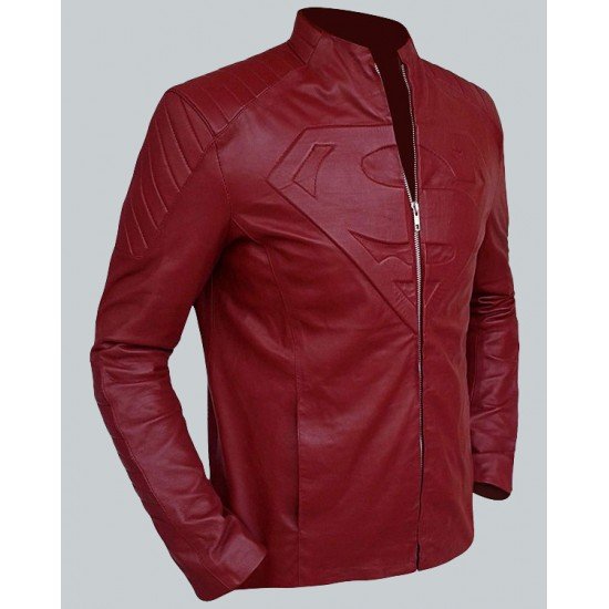 Superman Smallville Leather Maroon Jacket