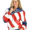 Womens American Flag Biker Jacket