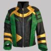 Loki S01 Multicolored Striped Leather Jacket