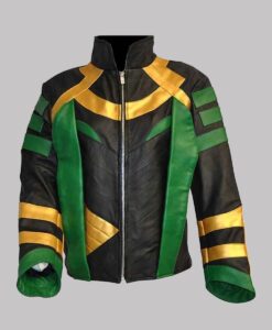 Loki S01 Multicolored Striped Leather Jacket