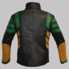 Loki S01 Multicolored Striped Leather Jacket Back