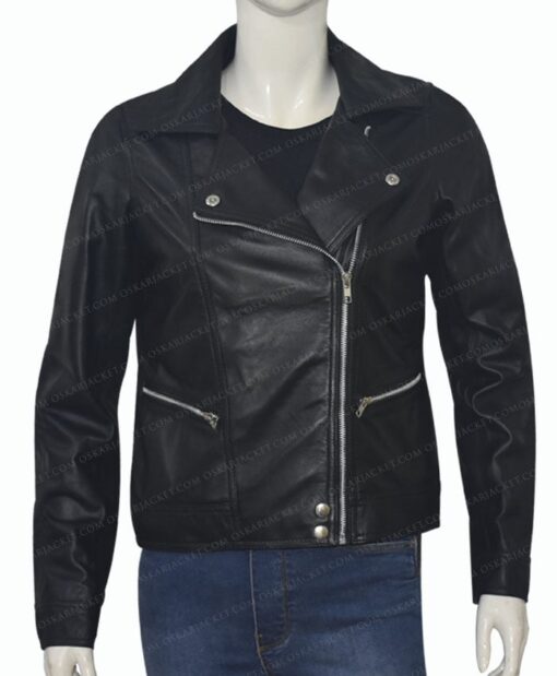 Michaela Stone Manifest Leather Jacket Front Zipped