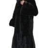 Black Mink Fur Long Coat Side Image