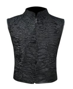 Black Persian Lamb Fur Vest Waistcoat