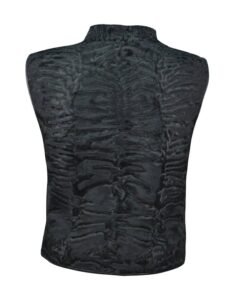 Black Persian Lamb Fur Vest Waistcoat Back