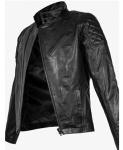 Cyberpunk 2077 Keanu Reeves Black Motorcycle Jacket Front