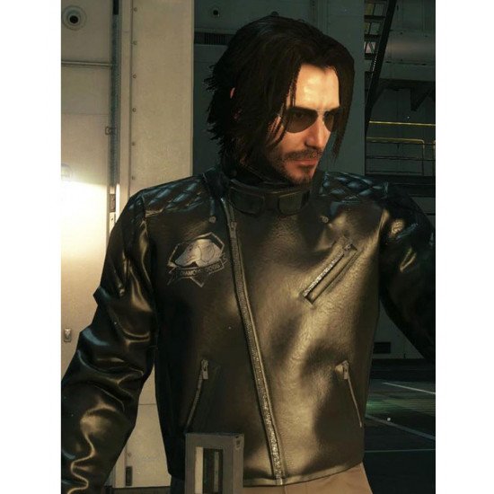 Cyberpunk 2077 Keanu Reeves Black Motorcycle Jacket