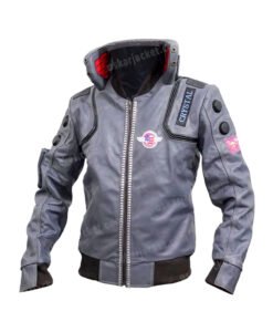 Cyberpunk 2077 V Samurai Leather Bomber Jacket Front