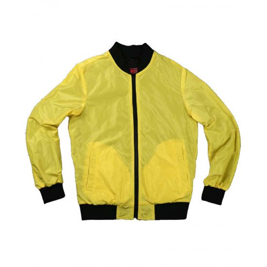 Cyberpunk 2077 Yellow Cotton Bomber Jacket Front