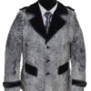 Gray Swakara Mink Fur Collar Coat