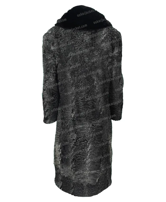 Real Astrakhan Karakul Lamb Fur With Mink Collar Coat