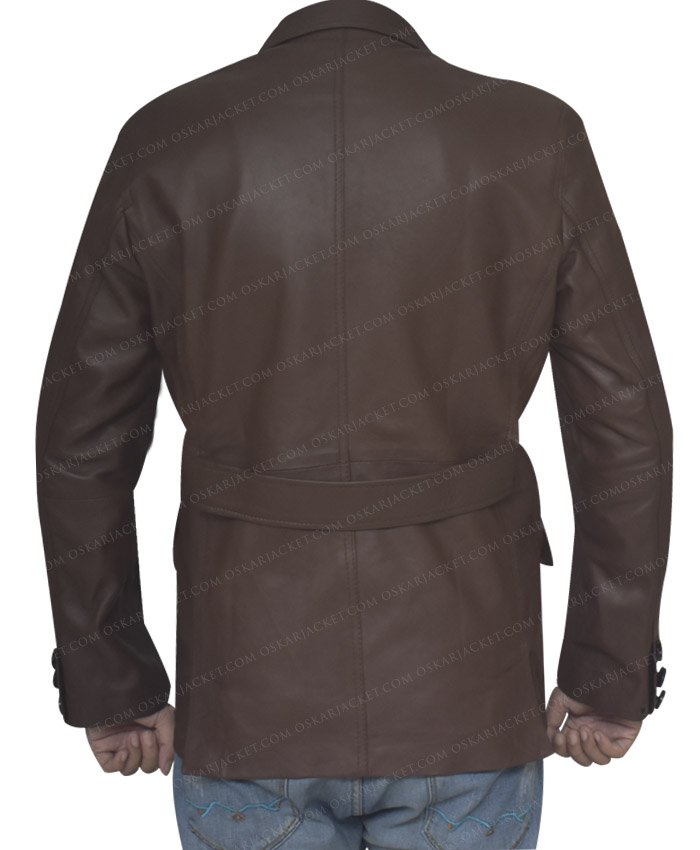Leather Sheepskin Brown Coat Back
