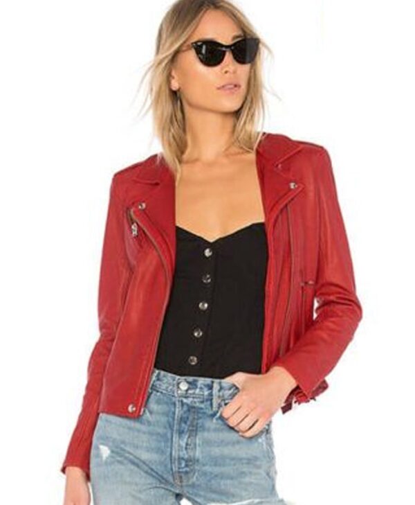 Lucifer Season 1 Mazikeen Red Leather Jacket 2
