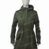 Melania Trump Don't Care Olive Green Hooded Coat Front