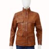 Melinda Monroe Virgin River Season 2 Brown Leather Jacket Front