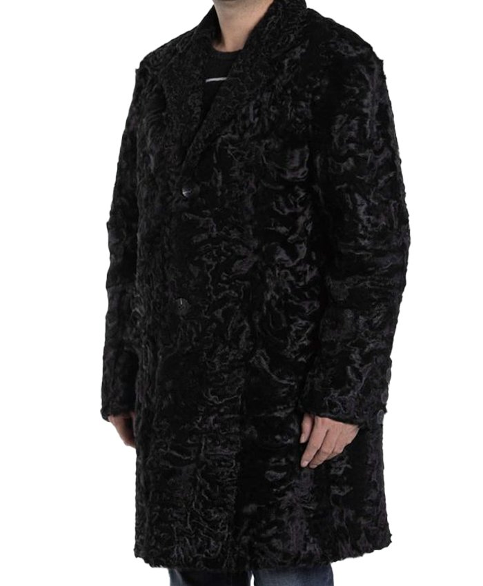 Men's Black Persian Lamb Fur Astrakhan Coat | Oskar Jacket