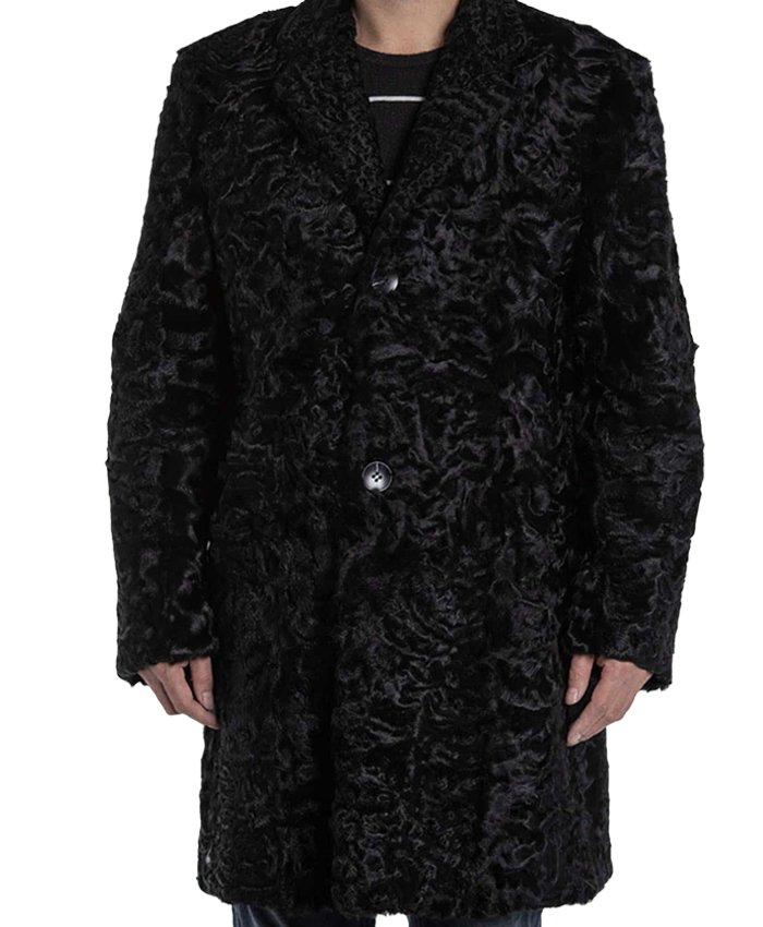 Men’s Persian Lamb Fur Astrakhan Black Coat