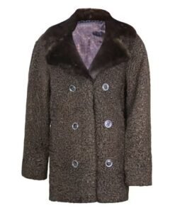 Persian Lamb Fur Brown Coat Front