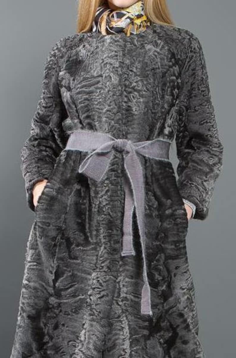 Persian Lamb Grey Fur Coat