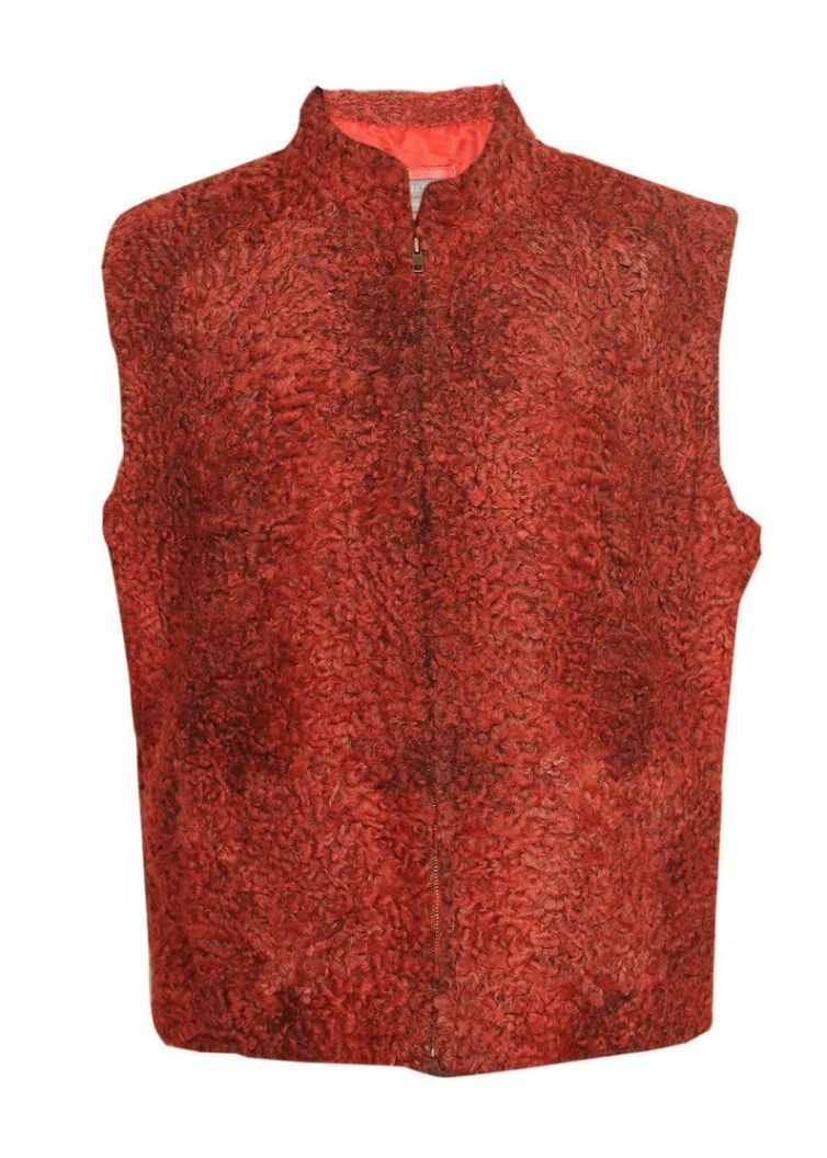 Persian Lamb Sawarka Red Fur Waistcoat