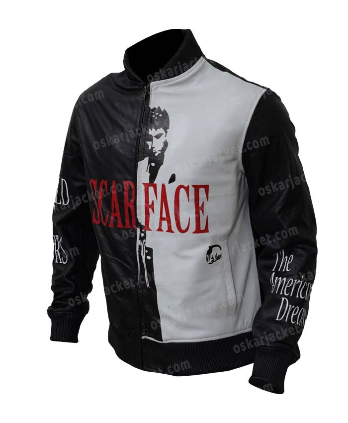 Tony Montana Scarface Al Pacino Black and White Jacket
