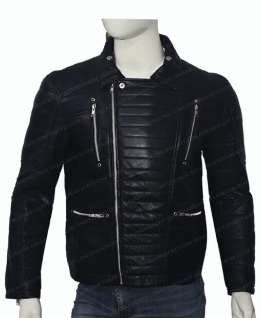 Trevor Calcote Cold Pursuit Leather Jacket Zipped