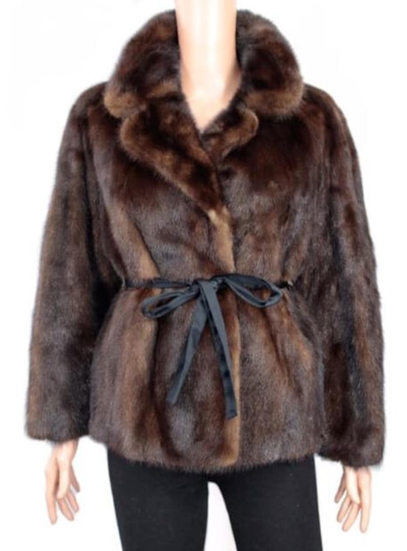 Women's 1960s Style Coffee Brown Mink Fur coat
