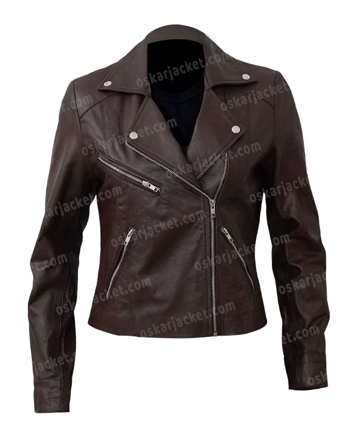 Women’s Motorcycle Brown Sheepskin Jacket