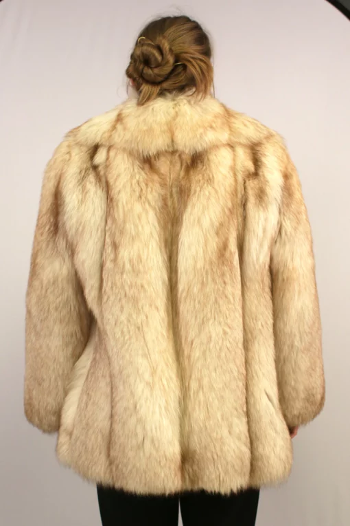 Womens Vintage Arctic Fox Fur Coat Back