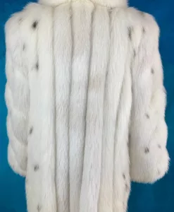 Women's Vintage White Fox Fur Coat Back