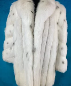 Women's Vintage White Fox Fur Coat Front