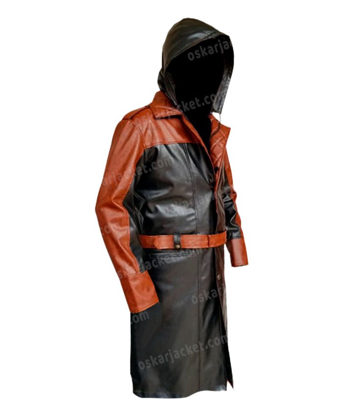 Assassins Creed Syndicate Jacob Frye Hooded Leather Coat Side