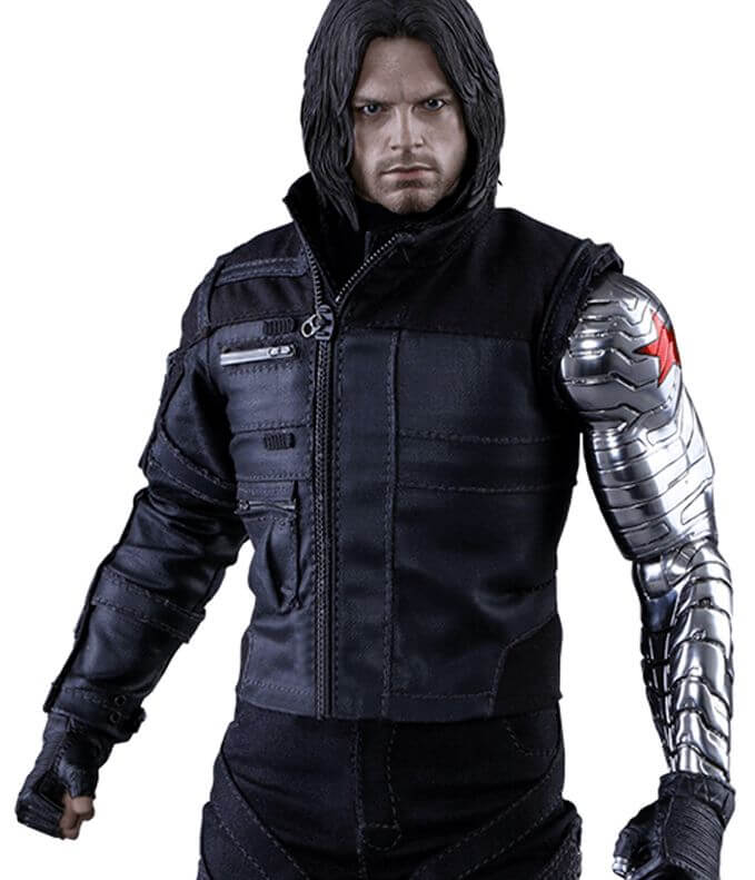 Captain America Civil War Bucky Barnes Winter Soldier Black Jacket