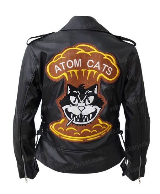 Fallout 4 Atom Cats Black Biker Motorcycle Leather Jacket
