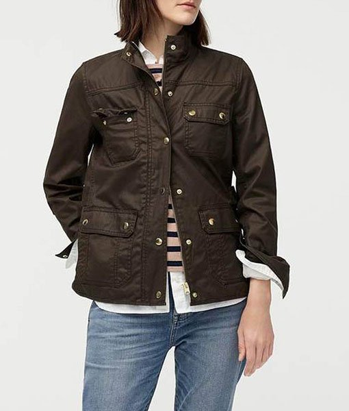 Good Girls Christina Hendricks Cotton Brown Jacket Front