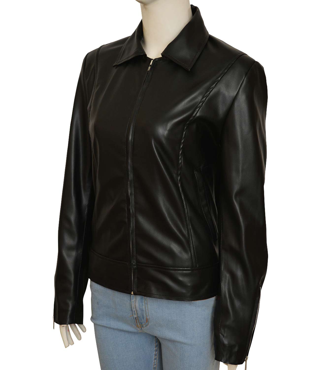 Lauren German Lucifer Chloe Decker Shirt Style Black Leather Jacket