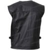 Men's Multi Pockets Black Leather Workwear Vest Back