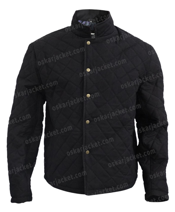Only Murders in the Building Charles-Haden Black Quilted Jacket Front