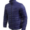 Ted Lasso Jason Sudeikis Navy Blue Puffer Jacket Side
