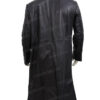 The Matrix Neo Black Leather Duster Coat Back